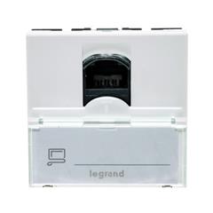 MOSAIC Gniazdo komputerowe pojedyncze RJ45 kat.6  UTP z polem opisowym białe 076564