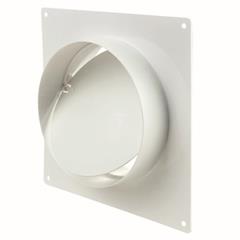 Łącznik kanałów z zaworem zwrotnym i kołnierzem okrągły fi 125mm PCV biały 595