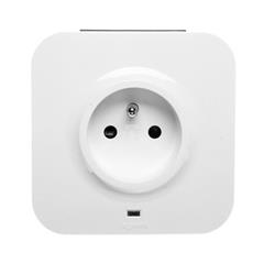 Wtyczka z gniazdem pojedynczym z/u 16A IP20 z ładowarką gniazdo podwójne USB biała 50671