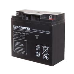 Akumulator ołowiowo-kwasowy bezobsługowy awaryjne zasilanie systemu alarmowego 12V 17Ah Europower 17EP
