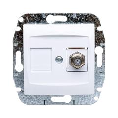 CARLA Gniazdo TV typ F-F bez ramki białe 1786-10