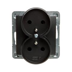 IMPRESJA Gniazdo podwójne z/u 16A 250V antracyt GP-2YRZ/m/50