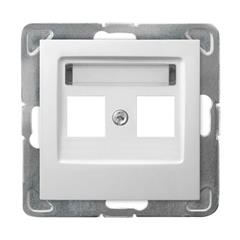 IMPRESJA Obudowa gniazda pojedynczego teleinformatycznego Keystone biała GPK-2Y/p/00