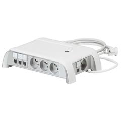 MOSAIC Blok biurowy 8x biały z/u 16A 2x2P+Z 16A switch 6-portowy 10/100 base 053575