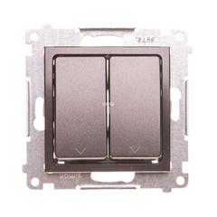 Simon 54 Łącznik żaluzjowy podwójny (moduł), 250V szybkozłącza antracyt (met.) DZW2.01/48 WMDL-042xx2-048