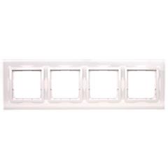 Simon 54 Nature Ramka poczwórna szklana biała perła IP20/IP44 DRN4/70 WMDZ-0140xS-070