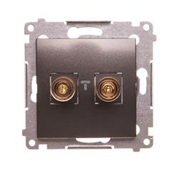 Simon 54 Premium Gniazdo głośnikowe pojedyncze (moduł) do 6 mm2, antracyt (met.) DGL2.01/48 WMDG-010002-048