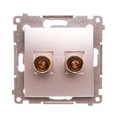 Simon 54 Gniazdo głośnikowe pojedyncze (moduł) do 6 mm2, srebrny (met.) DGL2.01/43 WMDG-010002-043