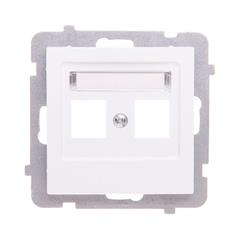 AS Pokrywa gniazda teleinformatycznego podwójnego Keystone biała GPK-2G/p/00