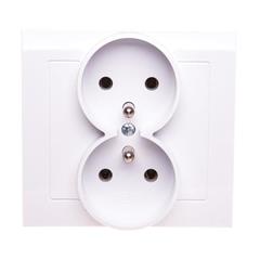 KIER Gniazdo podwójne z/u białe GP-2WZ/00  