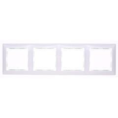 VALENA Ramka poczwórna pozioma biała/crystal 774464