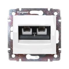 VALENA Gniazdo telefoniczne podwójne RJ45 białe 774439