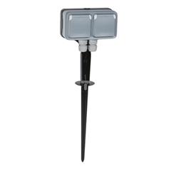 PLEXO55 Gniazdo podwójne ogrodowe z/u szare 069749