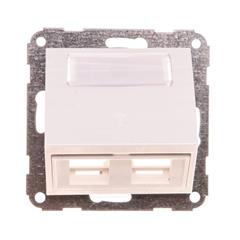 Optima Płytka czołowa z ramką szkieletową  keyston jack na mod. 2xRJ45 12007902