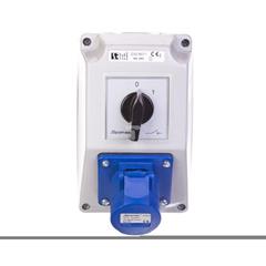 Zestaw instalacyjny z gniazdem 16A 230V 2P+PE (0-1) niebieski ZI02/R571