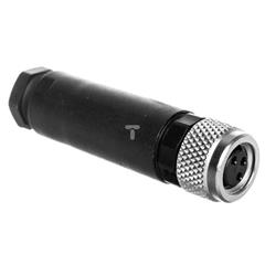 Gniazdo wtykowe 3-pinowe proste M8 mosiądz przyłącze 0,14-0,5mm2 SACC-M 8FS-3CON-M-SW 1506888