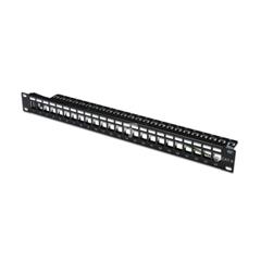 Patch panel pusty 19 cali 24x keys 1U czarny (RAL 9005) DN-91411