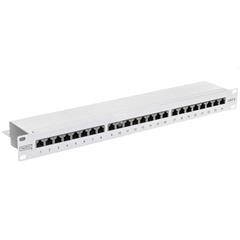Patch panel kompletny 19 cali 24x RJ45 S/FTP kat. 6 1U szary (RAL 7035) DN-91624S