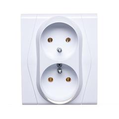 FESTA Gniazdo podwójne z/u 16A IP20 białe GPT-2x2P+Z 0872-00