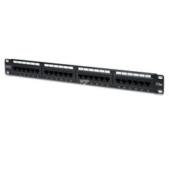 Patch panel kompletny 19 cali 24x RJ45 U/UTP kat. 5e 1U czarny (RAL 9005) DN-91524U