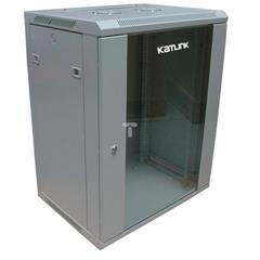 Szafa krosowa wisząca 19cali 12U 600x635x600 szara drzwi szklane CL-W19-12U/600