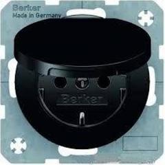 Berker R.1/R.3 Gniazdo SCHUKO z pokrywą czarne połysk 47512045