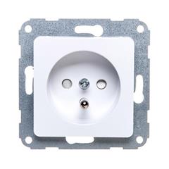 Polo Optima Gniazdo pojedyncze z/u 16A IP20 z przesłoną torów białe 12000302