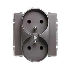 KOS66 Gniazdo podwójne z/u 2x2P+Z 16A 250V bez ramki grafit 666049