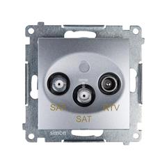 Simon 54 Gniazdo antenowe RTV/SAT/SAT końcowe srebrny mat DASK2.01/43 WMDA-03019z-043