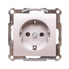 Merten System M Gniazdo pojedyncze Schuko 16A IP20 z ochroną styków aluminium MTN2400-0460