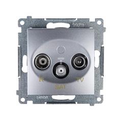 Simon 54 Gniazdo antenowe RD/TV/SAT przelotowe srebrny mat DASP.01/43 WMDA-02018z-043