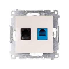 Simon 54 Gniazdo teleinformatyczne RJ45 kat.5e + RJ12 kremowe D5T.01/41 WMDK-0600xx-041