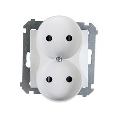 Simon 54 Gniazdo podwójne b/u 16A IP20 białe DG2MZ.01/11 WMDW-00200M-011