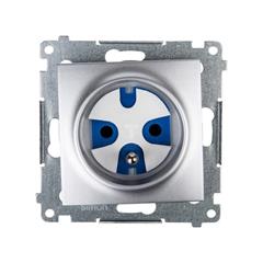 Simon 54 Gniazdo pojedyncze DATA z/u IP20 z kluczem uprawniającym srebrny mat DGD1.01/43 WMDW-01111x-043