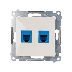 Simon 54 Gniazdo telefoniczne podwójne 2xRJ12 kremowe DT2.01/41 WMDT-0020xx-041