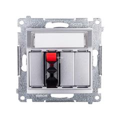 Simon 54 Gniazdo głośnikowe pojedyncze srebrny mat DGL31.01/43 WMDG-01000X-043