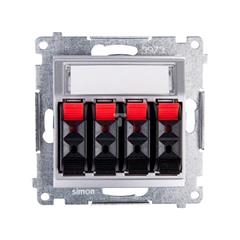 Simon 54 Gniazdo głośnikowe poczwórne srebrny mat DGL34.01/43 WMDG-04000X-043