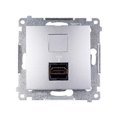 Simon 54 Gniazdo HDMI srebrny mat DGHDMI.01/43 WMDH-0XXXX1-043