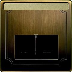 Merten Antique Płytka centralna do gniazda komputerowego podwójnego RJ45 z klapką antracyt MTN466643