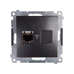 Simon 54 Gniazdo komputerowe pojedyncze RJ45 kat.6 ekranowane z przesłoną antracyt D61E.01/48 WMDK-0630xx-048