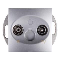 Simon 54 Gniazdo antenowe RD/TV przelotowe srebrny mat DAP10.01/43 WMDA-02100x-043