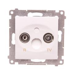 Simon 54 Gniazdo antenowe RD/TV przelotowe białe DAP16.01/11 WMDA-02160x-011