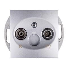 Simon 54 Gniazdo antenowe RD/TV przelotowe srebrny mat DAP20.01/43 WMDA-02200x-043