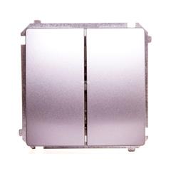 Simon Basic Łącznik schodowy podwójny z podświetleniem 10AX 250V zaciski śrubowe srebrny mat BMW6/2L.01/43 WMUL-0612xx-4011