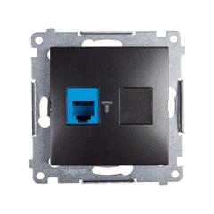 Simon 54 Gniazdo telefoniczne pojedyncze RJ12 antracyt DT1.01/48 WMDT-0010xx-048