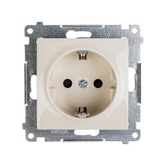 Simon 54 Gniazdo pojedyncze SCHUKO z/u 16A IP20 z przesłoną torów kremowe DGSz1Z.01/41 WMDW-03111x-041