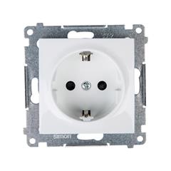 Simon 54 Gniazdo pojedyncze SCHUKO z/u 16A IP20 z przesłoną torów białe DGSz1CZ.01/11 WMDW-0311Sx-011