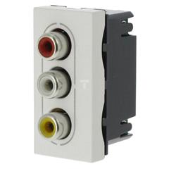 MOSAIC Gniazdo 3xRCA żeńskie 1M aluminium 079254