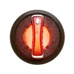 Łącznik pokrętny podświetlany z ramką, metal czerwony, 2 położenia stabilne P9MSLD0R