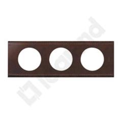 CELIANE Ramka potrójna skóra brąz 069403
